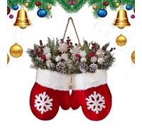 Corona Di Natale Per La Porta,Design Realistico Decorazione Guanto Forniture - Ghirlande Artificiali Di Aghi Di Pino - Per Casa Fattoria Interno Portico Feste Di Natale Parete Finestra Feste Natalizie