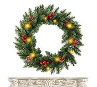 Corona di Natale per porta d'ingresso | Decorazione artificiale illuminata - Corona decorativa di feste, per porta d'ingresso e in r e