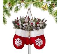 Corona Di Natale Per Porta d'Ingresso - Design Realistico Decorazione Guanto Forniture - Corone Invernali Artificiali | Per Casa Fattoria Interno Portico Feste Di Natale Parete Finestra Feste Natalizi