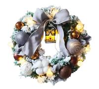 Corona di neve di Natale, corona di Natale per porta d'ingresso,Papillon artificiale della corona della porta di Natale - Corona realistica della decorazione di vacanza, corona della porta invernale