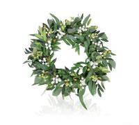 Corona di olive di ispirazione botanica con dettagli realistici per spazi interni alla ricerca di elementi decorativi dall'aspetto naturale (C)