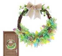 Corona di Pasqua per porta d'ingresso - Decorazione per feste artificiali a forma di pulcino e giglio da 38,1 cm | Corona per la decorazione della casa per il quotidiano, le vacanze, il Ringraziamento