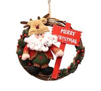 Corona di pino con campane | Decorazioni natalizie creative di Design della renna della corona di Natale - decorazione natalizia portatile per i portici delle finestre delle pareti