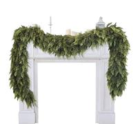 Corona di pino, decorazione artificiale di pino verde, ghirlanda per stufe, per uso in feste e alberi ringhiera per scale da tavolo all'aperto all'interno