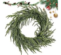 Corona Di Pino Effetto Reale 50 Cm | Aghetti Pino Artificiale Verde Decorativa,Decorazione per Casa Rustica Soggiorno Cucina Finestra Camera Matrimonio Esterno