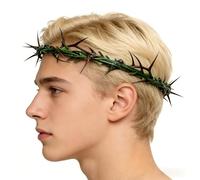 Corona di spine di plastica da 20 cm per la rappresentazione della Passione, corona indossabile per la rappresentazione in chiesa, decorazione dell'albero di Natale, ornamento corona per costumi.