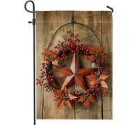 Corona di stelle per raccolto autunnale, bandiera da giardino, bandiera decorativa autunnale, bandiera bifacciale in iuta per prato esterno, 30,5 x 45,7 cm
