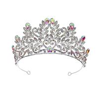 Corona di strass Tiara da sposa oversize copricapo per capelli gioielli accessori per balli studenteschi, Metallo