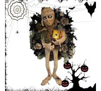 Corona di Terrore Mummia - Corone di Halloween per Porta d'ingresso spaventosa | Decorazione per interni ed esterni di Halloween Corona per porta di Halloween per la decorazione di portico esterno