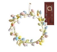 Corona di uova di Pasqua - Decorazione di Pasqua Porta di confine colorata, Motifa di coniglio della corona di uova di Pasqua | Corona di primavera con fiori artificiali, corona di porta con b