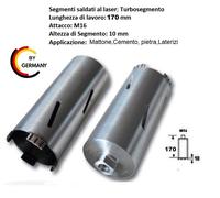 corona diamantata per carotatrice Ø 127 foretto a secco fresa al laser m 16