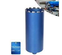 Corona diamantata per trapani a nucleo, con turbo da 10 mm, L 460 mm, Ø 162 mm, UNC da 1 ¼ di pollice, fresa a a secco, saldata al laser per calcestruzzo, granito muratura