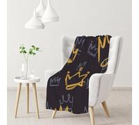 Corona Doodle,Coperta morbida, calda, anti-pilling, in flanella, peluche, 76 x 102 cm
