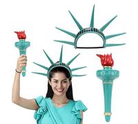Corona e torcia della Statua della Libertà, accessorio per costume della Statua della Libertà per Lady Adult Independence Day Cosplay Prop