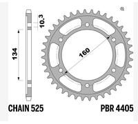 CORONA ERGAL 46 DENTI HONDA CBR 600 RA/ABS 2010/2019 PASSO 525 4405 46 L