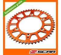 CORONA ERGAL ALLUMINIO TRASMISSIONE KTM 85SX 85 SX 48 DENTI ARANCIO SCAR