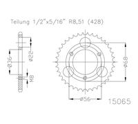 Corona Esjot Acciaio 50-15065 28 Denti Per Moto Ricambi Ciclomotore Accessori