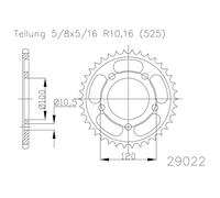 Corona Esjot Acciaio 50-29022 43 Denti Per Moto Ricambi Accessori Parti