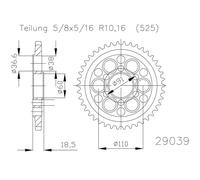 Corona Esjot Acciaio 50-29039 41 Denti Per Moto Ricambi Ciclomotore Accessori