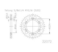 Corona Esjot Acciaio 50-32072 42 Denti Per Moto Ricambi Accessori Parti