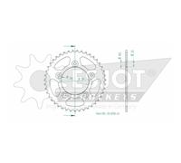 Corona ESJOT Acciaio 50-32152 43 Denti per Moto Ricambi Ciclomotore Accessori