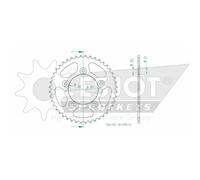 Corona Esjot Acciaio 50-32152 44 Denti Per Moto Ricambi Ciclomotore Accessori