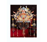 Corona Fenice Kit Modello Puzzle 3D In Metallo Phoenix Crown, Ornamento Fai Da Te In Ottone Con Supporto In Stile Cinese(Multi-talented and Prosperous)