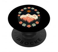 Corona floreale Montagna Botanica Raggi Solari Bosco PopSockets PopGrip Adesivo