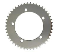 Corona for catena a ingranaggio fisso a velocità singola - BCD da 130 mm, dimensioni 44T-53T, ruota dentata argentata for bici da strada Fixie(130BCD 52T)