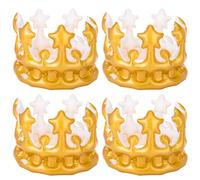 corona gonfiabile per feste 4 pezzi 22cm plastica PVC leggera dorata per compleanni bambini adulti eventi carnevale cosplay decorazioni divertenti