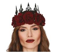 FIESTAS GUIRCA Corona della Regina con Fiori Borgogna