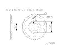 CORONA IN ACCIAIO P 520 Z 32 AEON THUNDERBIKE 300 2005 2006