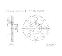CORONA IN ACCIAIO P 520 Z 37 APRILIA AF1 SPORT 125 1991