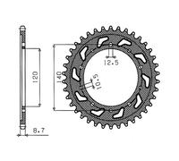CORONA IN ACCIAIO P 530 Z 42 SUZUKI GSX R (K1 K2) 1000 2001 2002