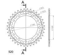Supersprox Steel Honda 520x36 Rfe8462x36blk Rear Sprocket Argento 36t