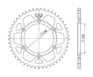 CORONA IN ACCIAIO P520 - Z48 (DIS.71304) HUSABERG 350 FC 6 SPEED 00/01