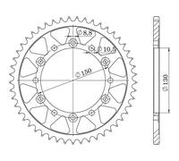 Supersprox Steel Honda 520x50 Rfe2453x50blk Rear Sprocket Argento 50t