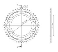 CORONA IN ACCIAIO P525 - Z43 (DIS.14806) SUZUKI 650 XF Freewind 97/01