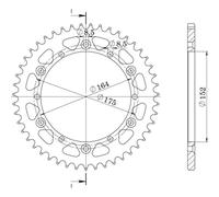 CORONA IN ALLUMINIO P520 - Z48 (DIS.13500) YAMAHA 125 WR 91/97