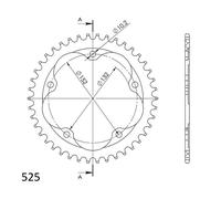 CORONA IN ALLUMINIO P525 - Z40 (DIS.00139)