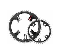 FSA k-force ABS 2 x 11 5 hole Road Chainring, unisex, 371-0252G, Black/Grey Decal, 110 × 52T