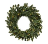 Amicasa Corona Natale Con luce (60 luci - LED - Batteria) (50cm) BERGEN Verde