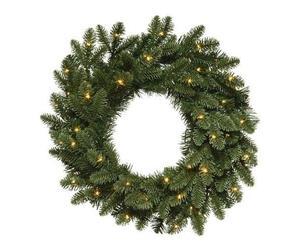 Corona natalizia Amicasa Bergen con 60 led batteria 50 cm