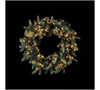 Corona Natalizia Luxury 60 cm Verde con 100 LED Bianco Caldo