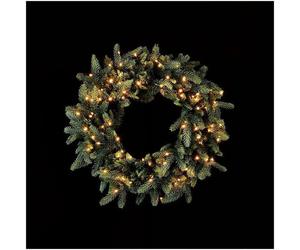 Corona Natalizia Luxury 60 cm Verde con 100 LED Bianco Caldo