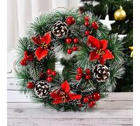 Corona Natalizia per Porta, Corona Natale Ghirlanda Natalizia per Porta, Ghirlande da Decorare Christmas Decorations, Decorazioni Natalizie per Camino Ingresso (A, Niente Luci)