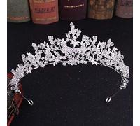 Corona Nuziale Corona da Regina for Donna, corone Nuziali di Lusso in Cristallo Barocco Perline di Strass Fatte a Mano for diademi da Sposa Copricapo da Regina alla Moda Accessori for Capelli (Color