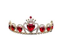 Corona Nuziale Europea E Americana Copricapo Da Sposa Corona Di Cuori Rossi Di Pesca Fascia For Capelli Accessori For Capelli Di Compleanno For Bambini Gioielli Delicato Confortevole