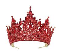 Corona nuziale rossa di temperamento copricapo oversize lega elettrolitica corone di nozze, Cristallo lega metall Cristallo