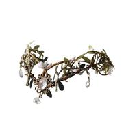 Corona Orecchie da elfo con corona, tiara da fata fatta a mano multicolore(06)